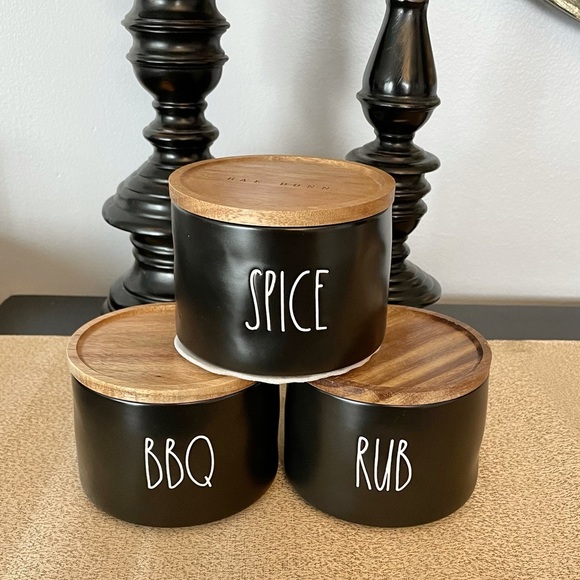 🆕Rae Dunn SPICE, BBQ, RUB Stackable Ceramic Jars - Picture 4 of 6